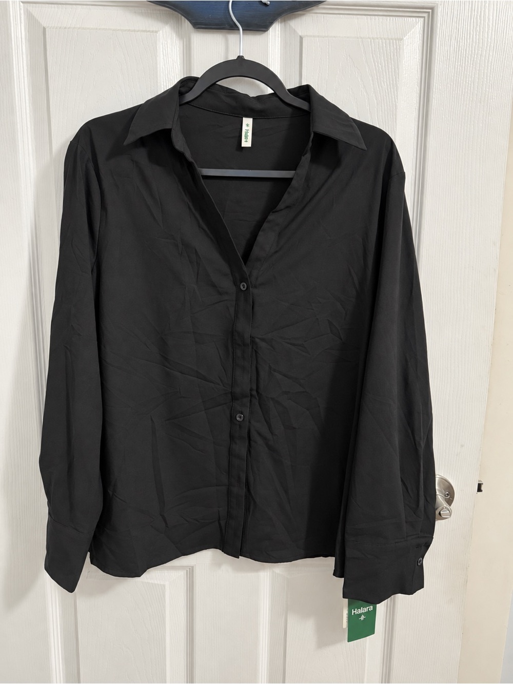 HALARA Black Lightweight Button-Front Shirt Jacket